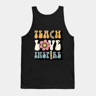 Back To School Teach Inspire Retro Teachers Women Tank Top